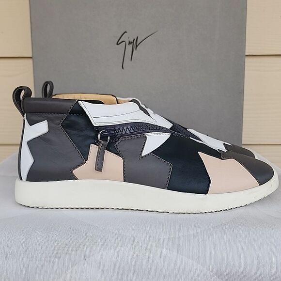 Giuseppe Zanotti Multicolor Flat Side Zipper Sneakers Booties High Tops US 10 - Picture 5 of 12